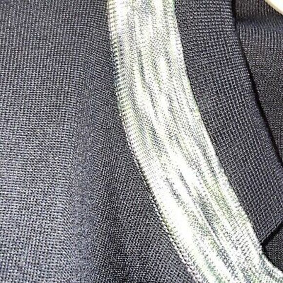 Exclusively Misook Cardigan M Black/Green Trim Long Sleeve Open Front Cardigan` - Picture 7 of 8